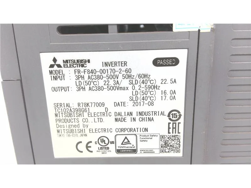 Mitsubishi Electric FR-F840-00170-2-60 — AC Drive (VFD) 480V (image 3)
