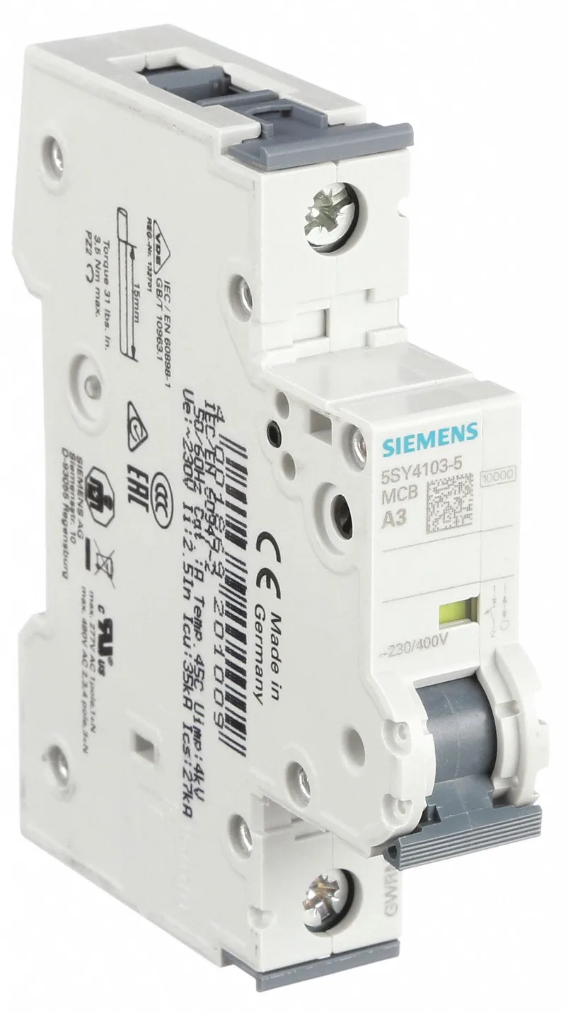 Siemens 5SY4103-5 — 1-Pole MCB (DIN Rail) (image 3)