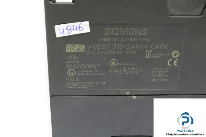 Siemens 6ES7315-2AH14-0AB0 — PLCs (Programmable Logic Controllers) (image 5)