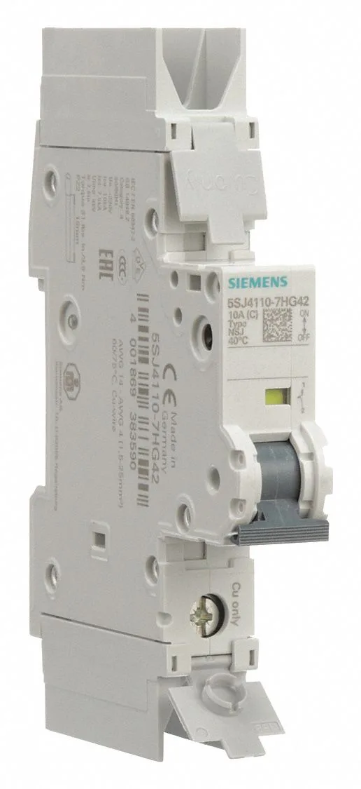 Siemens 5SJ4110-7HG42 — 1-Pole MCB (DIN Rail) (image 3)
