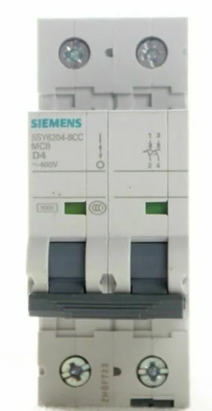 Siemens 5SY6204-8 — 2-Pole MCB (DIN Rail) (image 3)