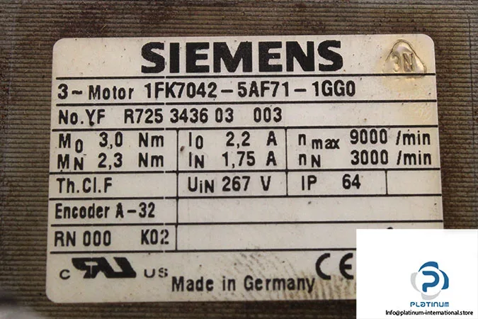 Siemens 1FK7042-5AF71-1GG0 — Servo Motors (image 5)