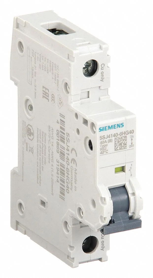 Siemens 5SJ4140-6HG40 — 1-Pole MCB (DIN Rail) (image 2)