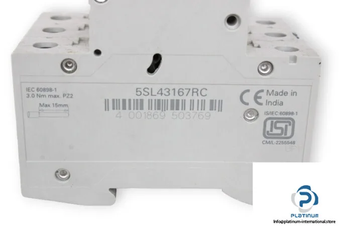 Siemens 5SL4316-7RC — 3-Pole MCB (DIN Rail) (image 5)