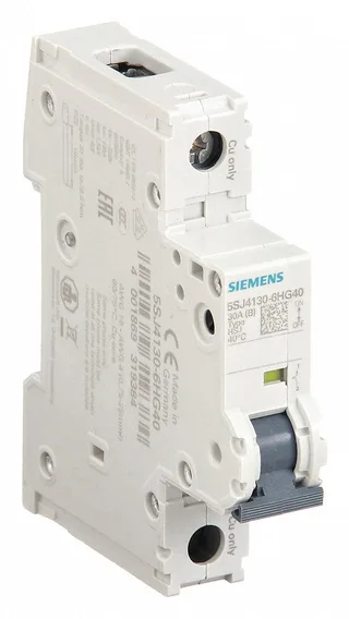 Siemens 5SJ4130-6HG40 — 1-Pole MCB (DIN Rail) (image 2)