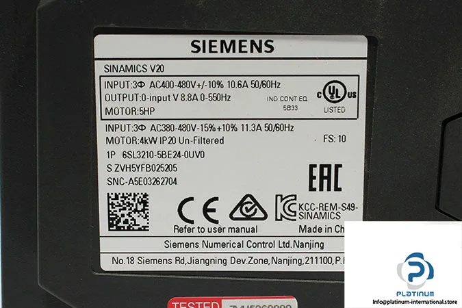 Siemens 6SL3210-5BE24-0UV0 (image 5)