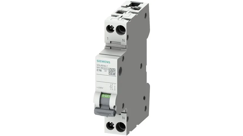 Siemens 5SL6006-7 — 1-Pole MCB (DIN Rail) (image 2)