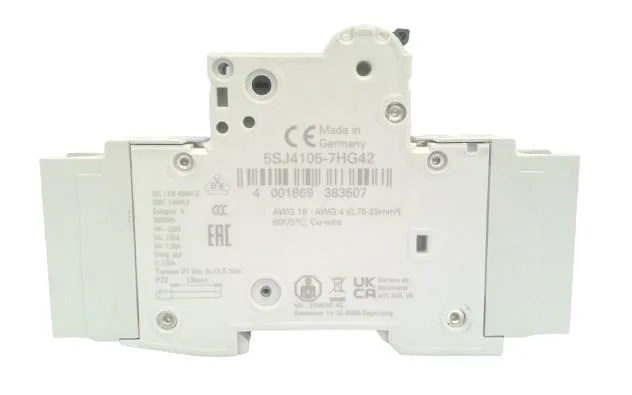 Siemens 5SJ4105-7HG42 — 1-Pole MCB (DIN Rail) (image 3)