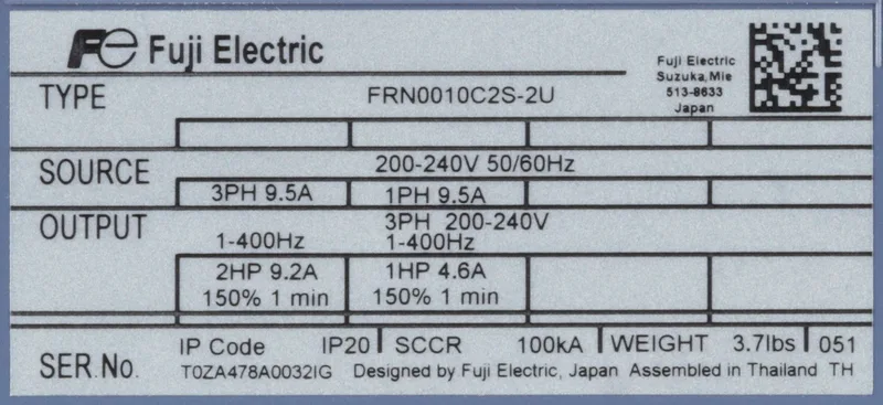 Fuji Electric FRN0010C2S-2U (image 3)
