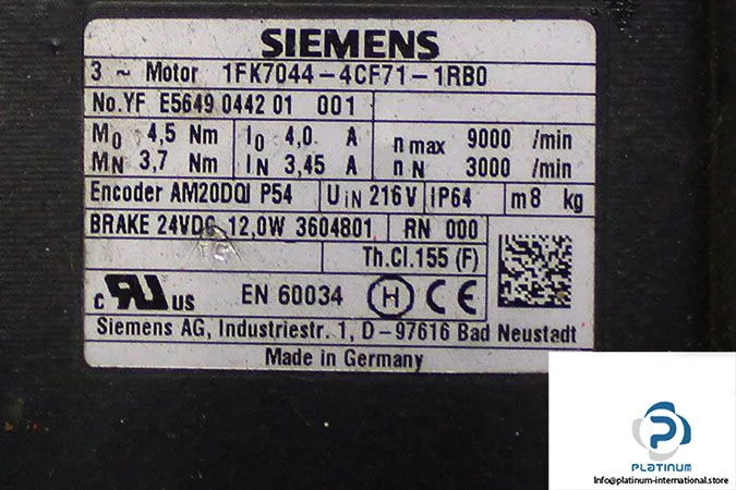 Siemens 1FK7044-4CF71-1RB0 — Servo Motors (image 4)