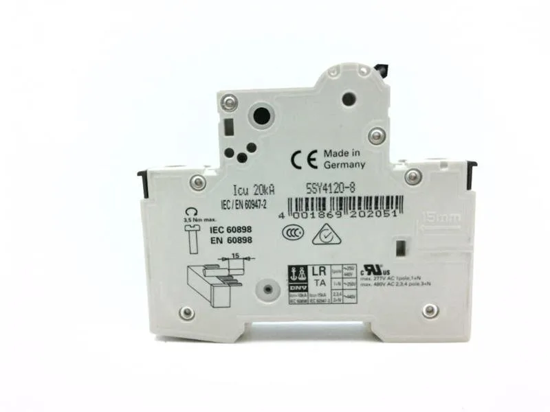 Siemens 5SY4120-8 — 1-Pole MCB (DIN Rail) (image 2)