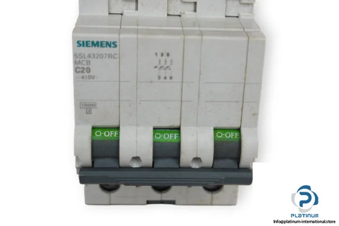 Siemens 5SL4320-7RC — 3-Pole MCB (DIN Rail) (image 4)