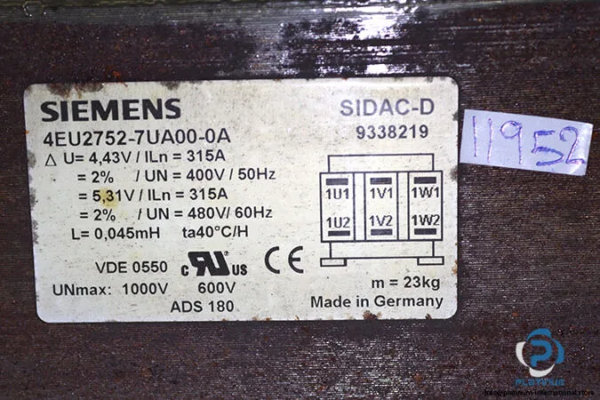 Siemens 4EU27527UA000A — Line/Load Reactors
