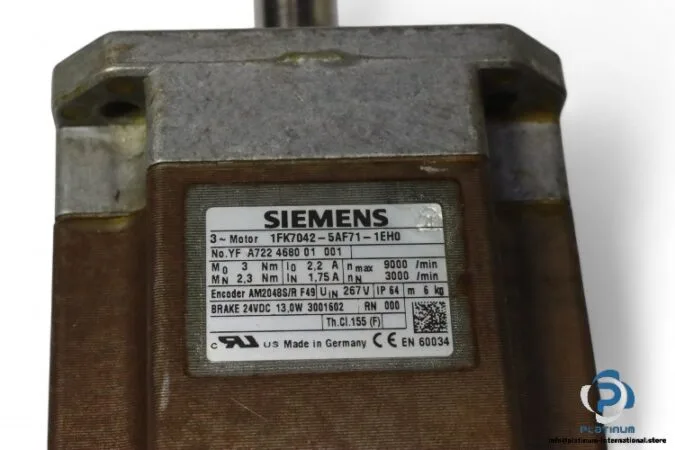 Siemens 1FK70425AF711EH0 — Servo Motors up to 0.75kW (image 4)