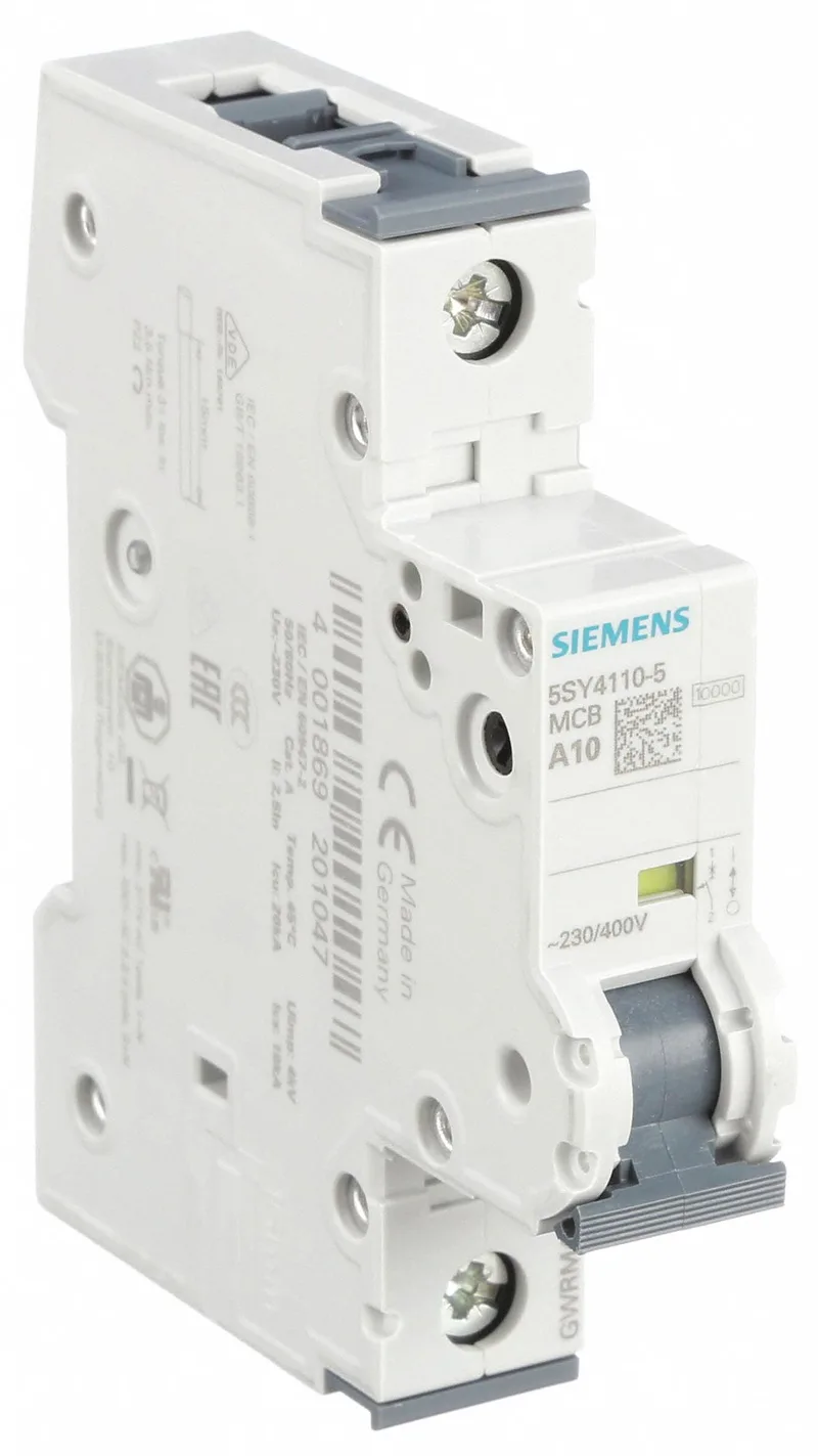 Siemens 5SY4110-5 — 1-Pole MCB (DIN Rail) (image 2)