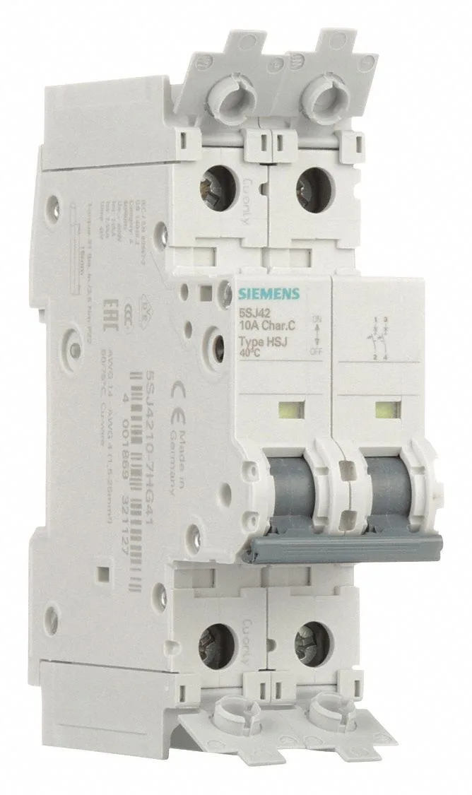 Siemens 5SJ4210-7HG41 — 2-Pole MCB (DIN Rail) (image 2)