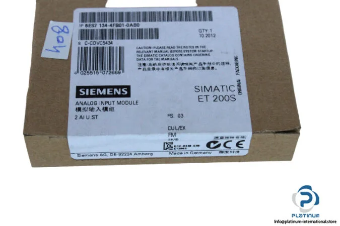 Siemens 6ES7134-4FB01-0AB0 — Analog Input Modules (image 3)