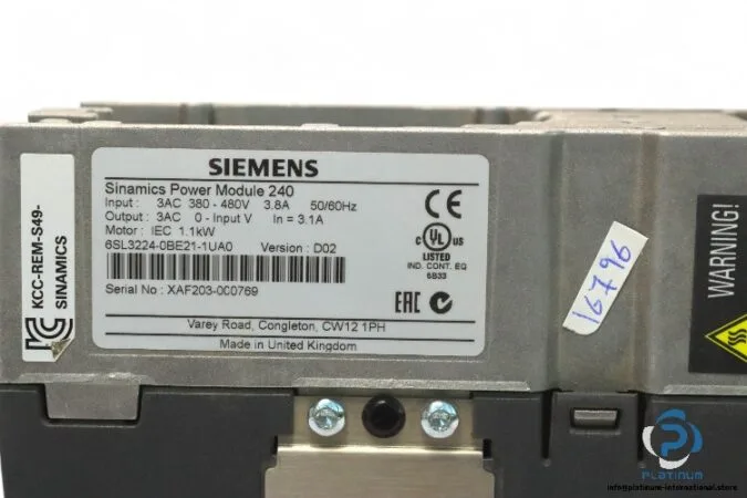 Siemens 6SL3224-0BE21-1UA0 — AC Drives (VFD) (image 5)