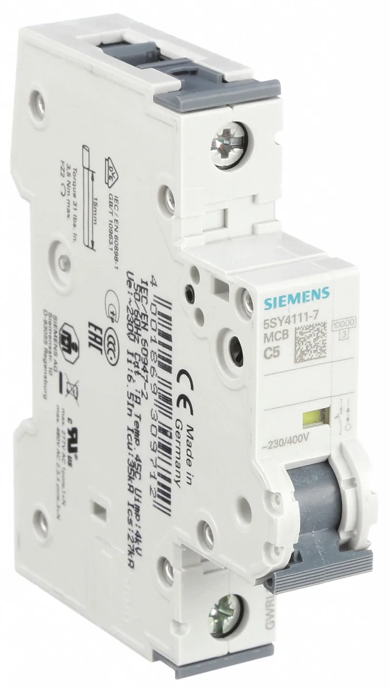 Siemens 5SY4111-7 — 1-Pole MCB (DIN Rail) (image 5)