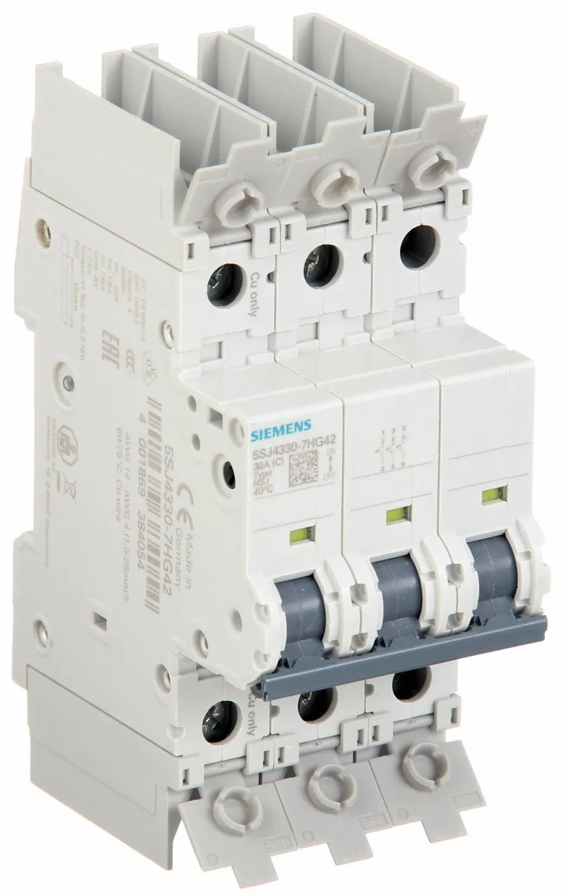 Siemens 5SJ4330-7HG42 — 3-Pole MCB (DIN Rail) (image 3)