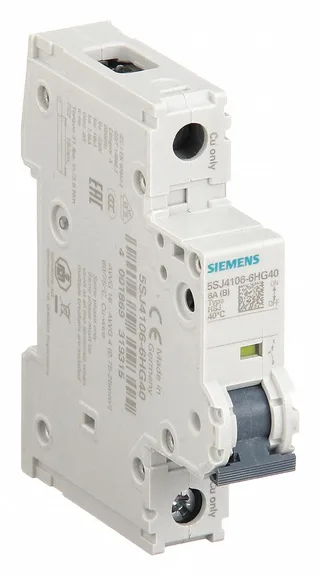 Siemens 5SJ4106-6HG40 — 1-Pole MCB (DIN Rail) (image 2)