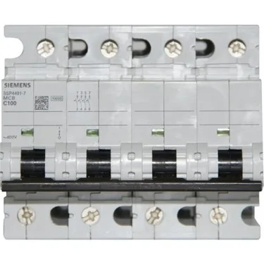 Siemens 5SP4491-7 — 4-Pole MCB (DIN Rail) (image 2)