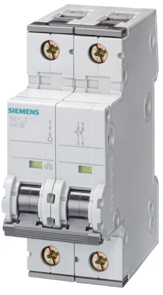 Siemens 5SY4220-6 — 2-Pole MCB (DIN Rail) (image 2)