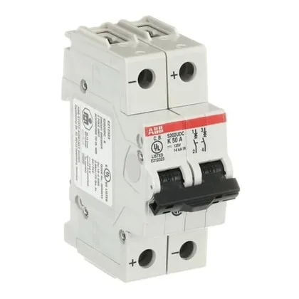 ABB S202UDC-K50 — 2-Pole MCB (DIN Rail) (image 2)