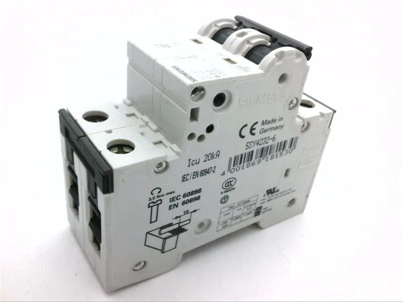 Siemens 5SY4232-6 — 2-Pole MCB (DIN Rail) (image 2)