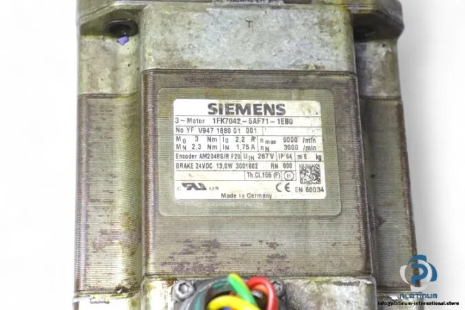 Siemens 1FK70425AF711EB0 — Servo Motors up to 0.75kW (image 5)