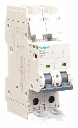 Siemens 5SJ4220-8HG41 — 2-Pole MCB (DIN Rail) (image 2)