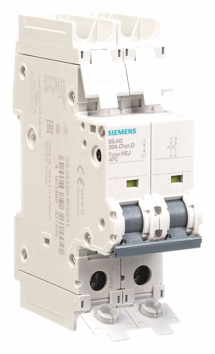 Siemens 5SJ4220-8HG41 — 2-Pole MCB (DIN Rail) (image 2)