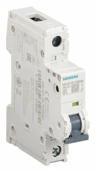 Siemens 5SJ4118-7HG40 — 1-Pole MCB (DIN Rail) (image 2)