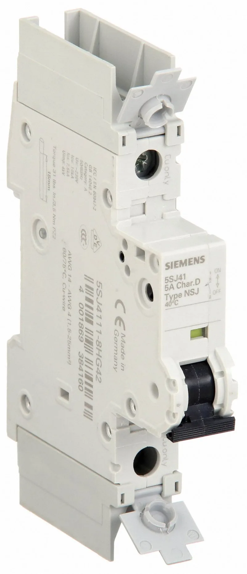 Siemens 5SJ4111-8HG42 — 1-Pole MCB (DIN Rail) (image 5)
