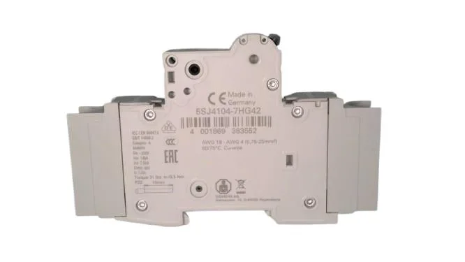 Siemens 5SJ4104-7HG42 — 1-Pole MCB (DIN Rail) (image 2)