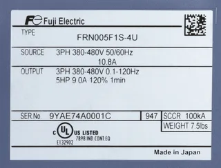 Fuji Electric FRN0008G2S-2GU — AC Drive (VFD) 240V (image 2)