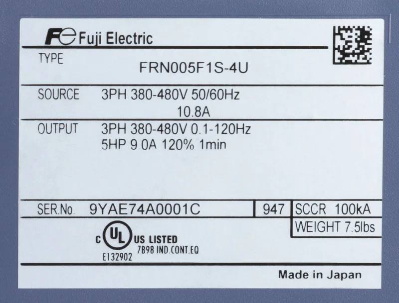 Fuji Electric FRN0018G2S-2GU — AC Drive (VFD) 240V (image 2)