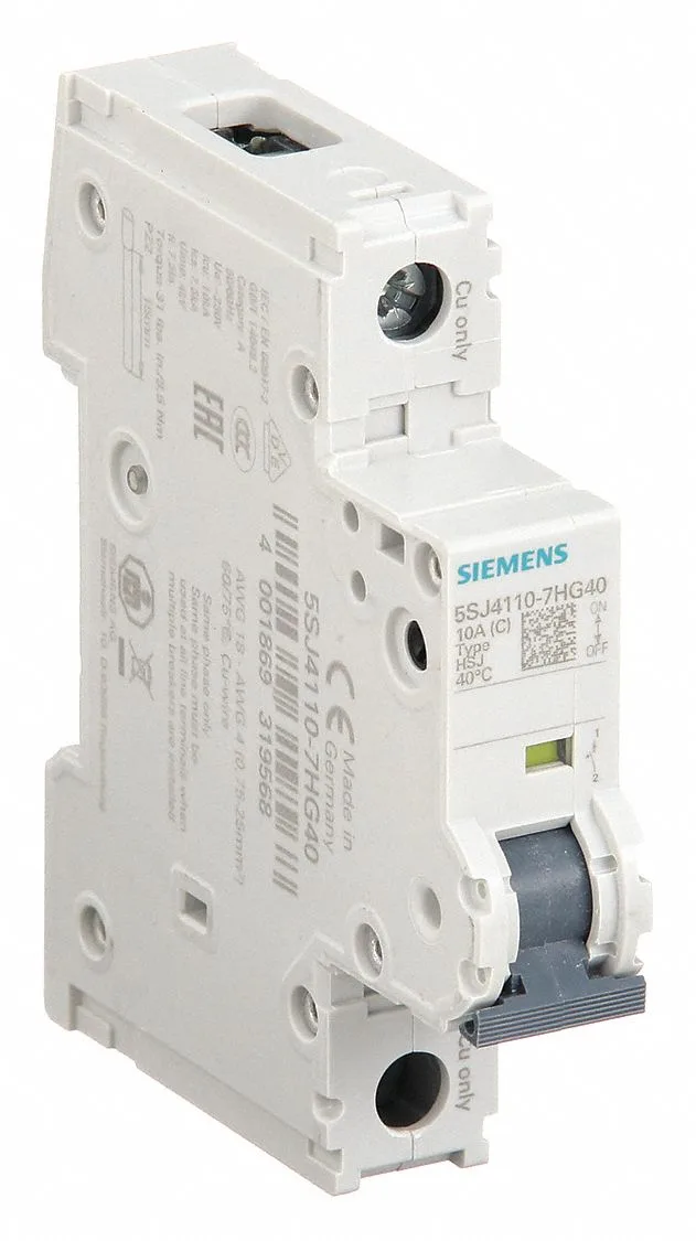 Siemens 5SJ4110-7HG40 — 1-Pole MCB (DIN Rail) (image 2)