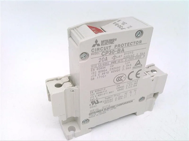 Mitsubishi Electric CP30-BA-1P-1M-20A — 1-Pole MCB (DIN Rail) (image 2)