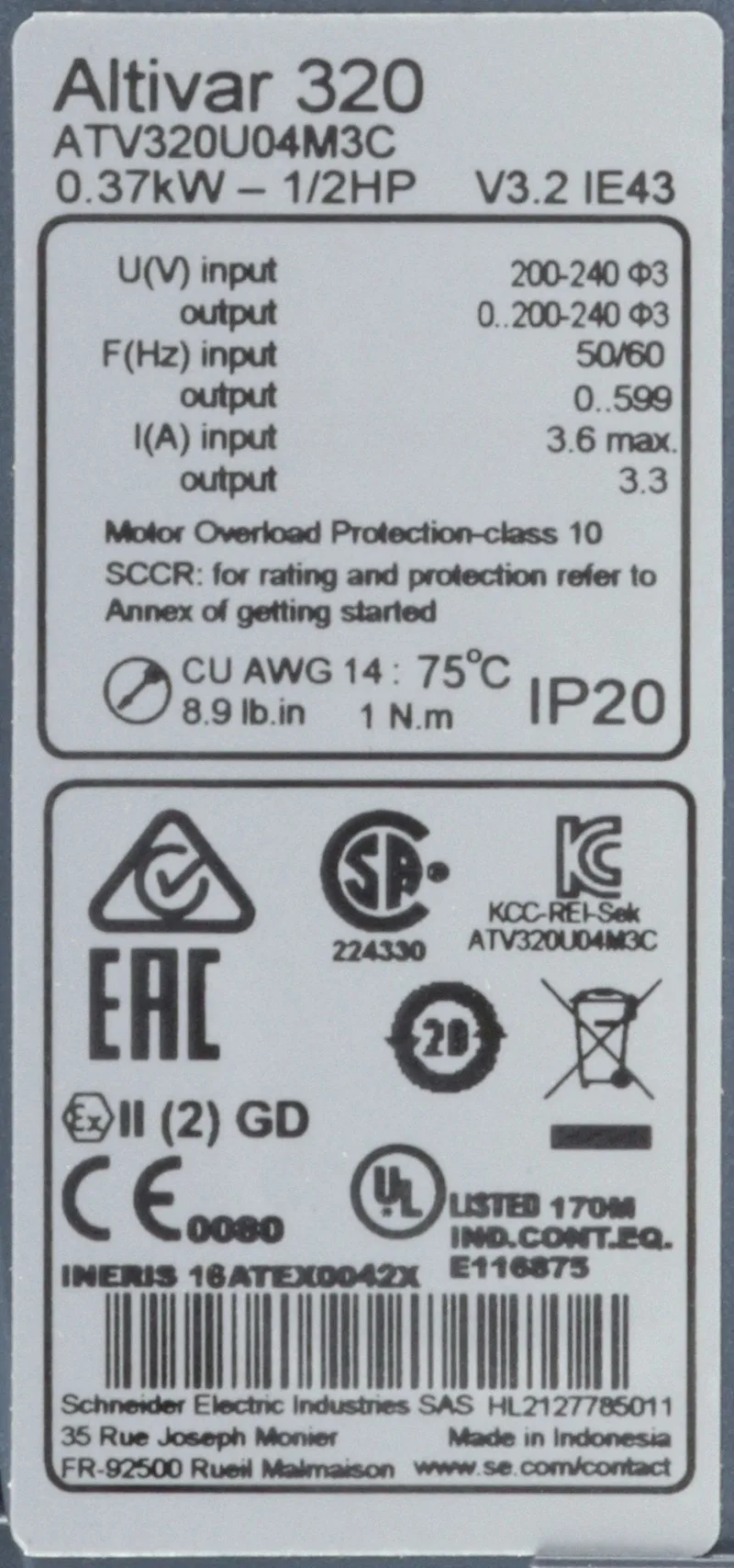 Schneider Electric ATV320U04M3C (image 4)
