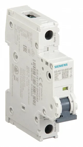 Siemens 5SJ4110-6HG40 — 1-Pole MCB (DIN Rail) (image 2)