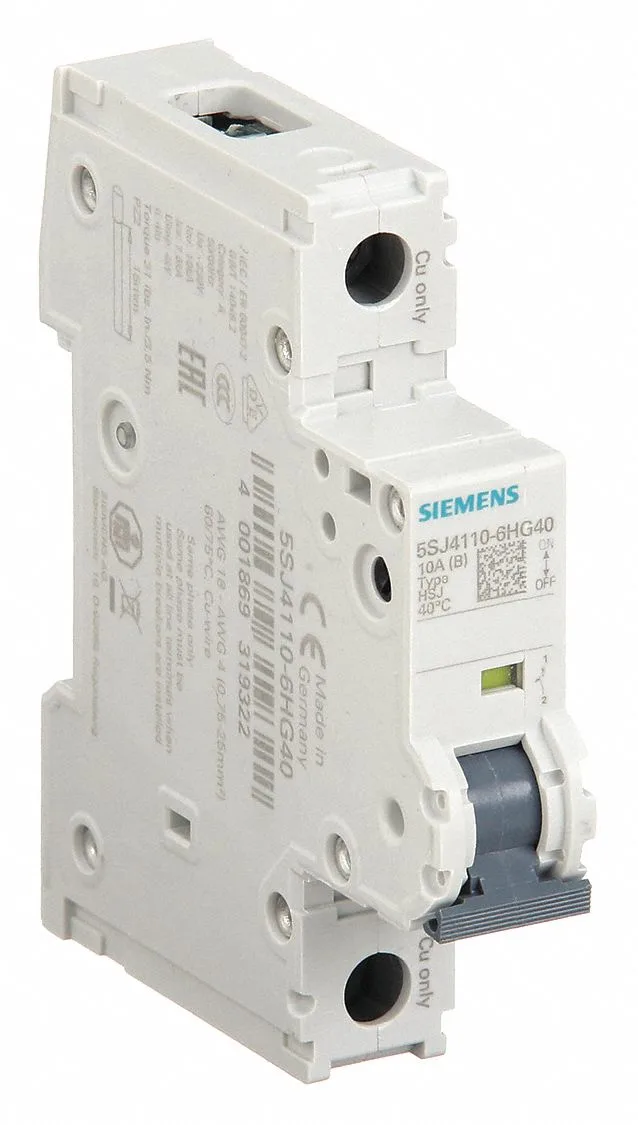 Siemens 5SJ4110-6HG40 — 1-Pole MCB (DIN Rail) (image 2)