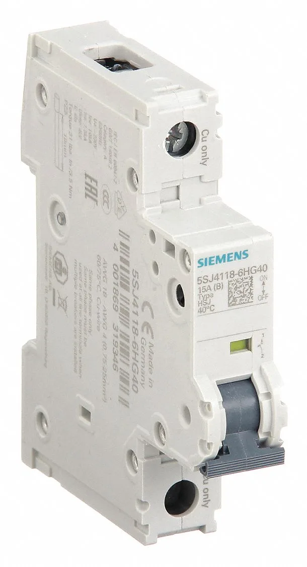 Siemens 5SJ4118-6HG40 — 1-Pole MCB (DIN Rail) (image 3)