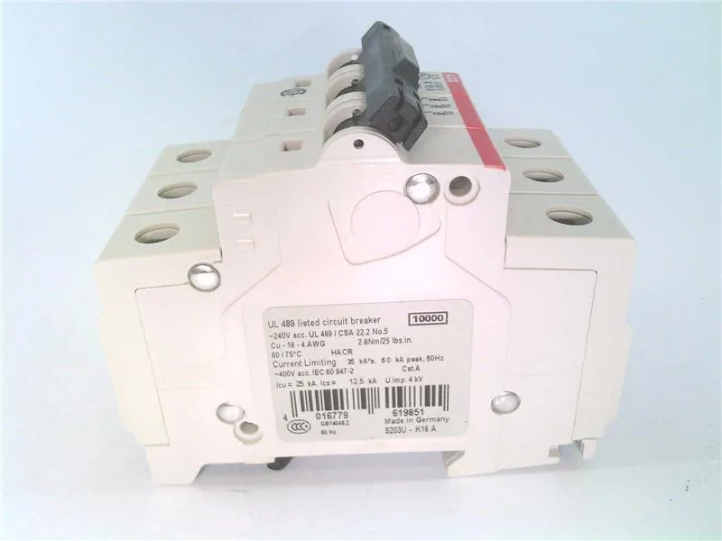 ABB S203U-K16 — 3-Pole MCB (DIN Rail) (image 4)