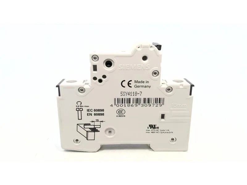 Siemens 5SY4118-7 — 1-Pole MCB (DIN Rail) (image 2)